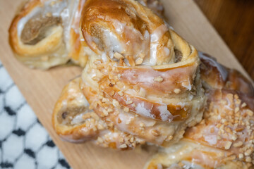 Rogale świętomarciński  St. Martin's Croissant serve on a wooden board