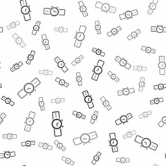 Black Wrist watch icon isolated seamless pattern on white background. Wristwatch icon. Vector