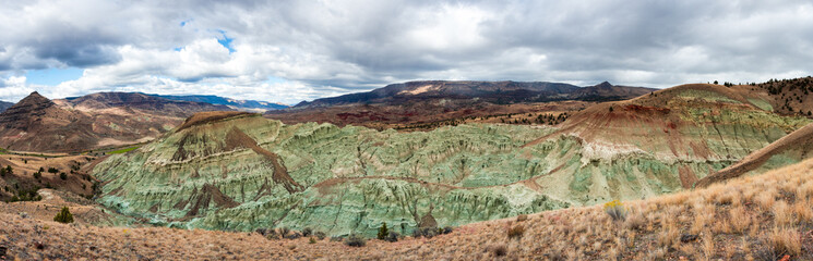 Panoramic view of Blue bassin in John Day national monument