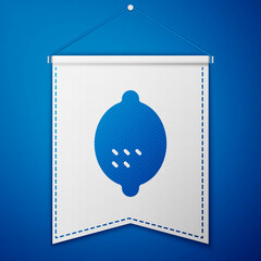 Blue Lemon icon isolated on blue background. White pennant template. Vector