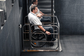 Fototapeta na wymiar The special elevator for the person with a physical disabilities