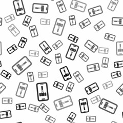 Black Online auction icon isolated seamless pattern on white background. Bid sign. Auction bidding. Sale and buyers. Vector