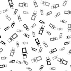 Black Auction ancient vase icon isolated seamless pattern on white background. Auction bidding. Sale and buyers. Vector