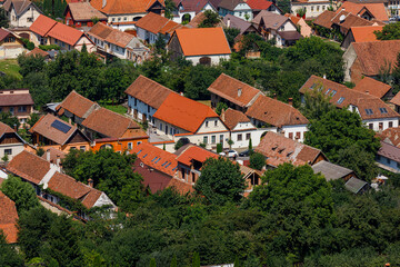 Fototapeta na wymiar The city of Rasnov or Rosenau in Romania