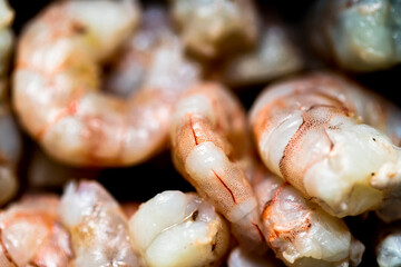Fresh shrimp to be cooked