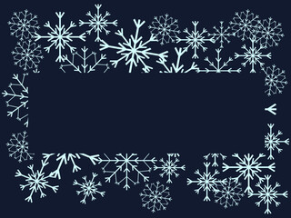 snowflake background with dark color, greeting card