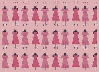 pattern of pink dress, simple