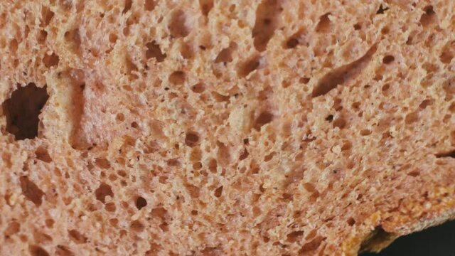 Fresh organic bread pulp texture in close-up