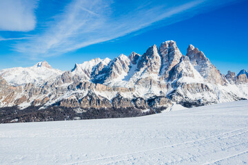 Dolomities winter mountains ski resort - 471870068
