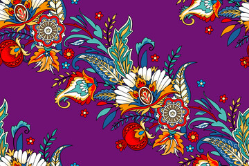 Seamless pattern with decorative flowers