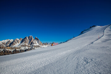 Dolomities winter mountains ski resort