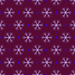 Fototapeta na wymiar Vector graphics - a beautiful seamless Christmas pattern with shining snowflakes. Concept - holiday wrapping paper or textiles