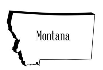 Montana Outline Map In 3D