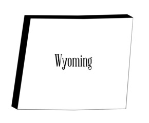 Wyoming State 3D Outline Map