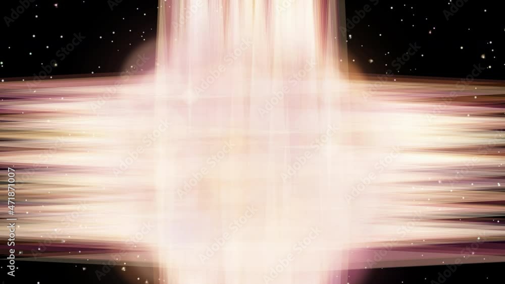 Aufkleber futuristic technological design of refraction and intersection of sun rays in outer space. beautiful
