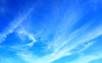 Blue sky with clouds closeup
