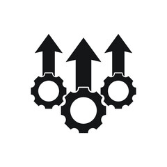 Operation project icon in flat style. Gear process