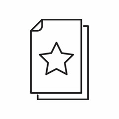 Document with star icon in comic style.