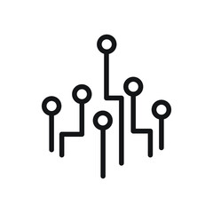 Circuit board icon. Technology scheme symbol flat icon
