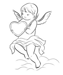 cupid with heart