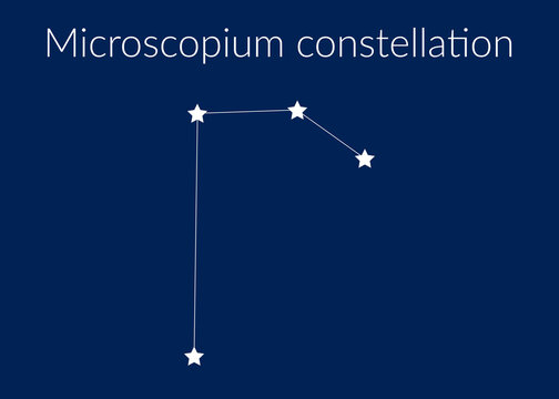 Mcroscopium zodiac constellation sign with stars on blue background of cosmic sky