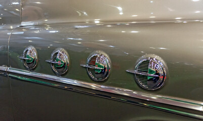Chrome decoration on a classic american car