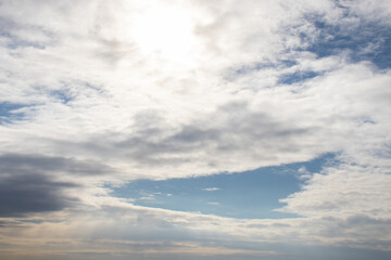 Blue sky with clouds.