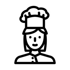 cook chef woman line icon vector. cook chef woman sign. isolated contour symbol black illustration