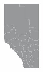 Alberta province administrative map