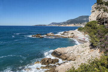 The beautiful Balzi Rossi beach in Ventimiglia