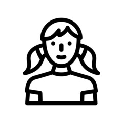young woman line icon vector. young woman sign. isolated contour symbol black illustration