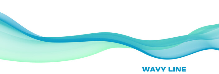Bluish cyan wavy line. Subtle vector graphics
