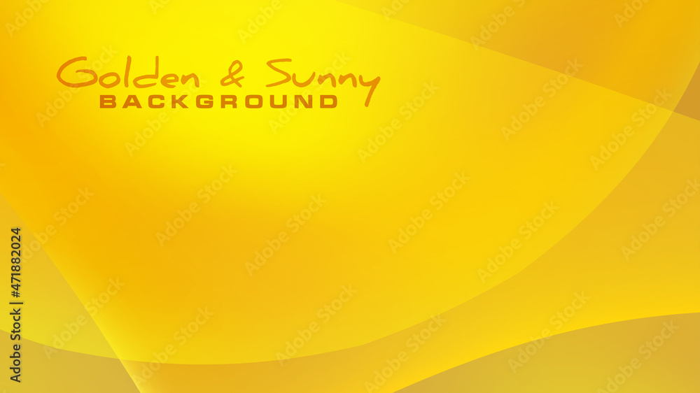 Poster Golden and sunny background with rounded translucent shapes. Yellow and orange pattern