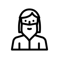bearded madam line icon vector. bearded madam sign. isolated contour symbol black illustration
