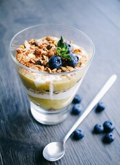 muesli with yogurt and berries