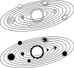 Solar System Diagram Clipart Set © ATerra