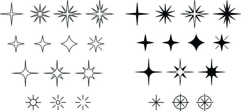 Sparkle Shimmer Star Design Graphic Set