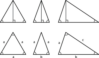 Math Triangle Education Diagrams - Isosceles, Equilateral, Scalene