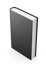 Black book isolated on white background. 3D illustration mock-up
