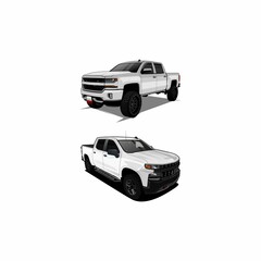 pickup truck vector - obrazy, fototapety, plakaty