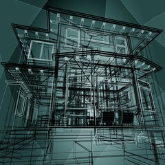 Obraz premium Abstract architecture background. 3d rendering