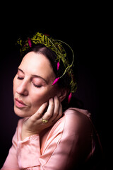 Fototapeta premium lady dreaming in pink V