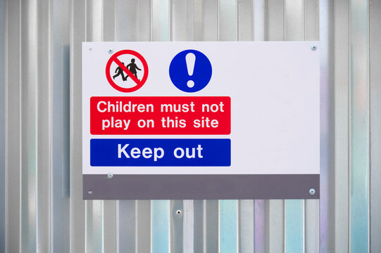 Children Keep Out Sign At Construction Building Site Safety Sign