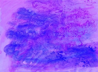 Light lilac watercolor background. Transparent lines and spots. Paint leaks and ombre effects. Abstract hand-painted image.