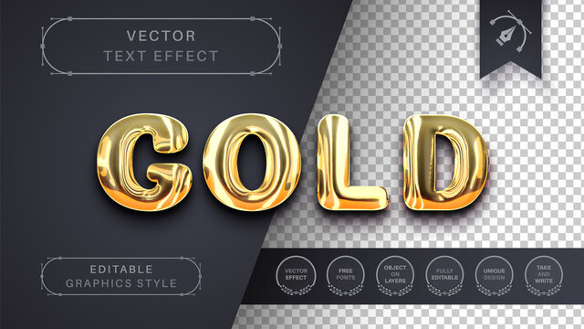 Gold - Editable Text Effect, Font Style