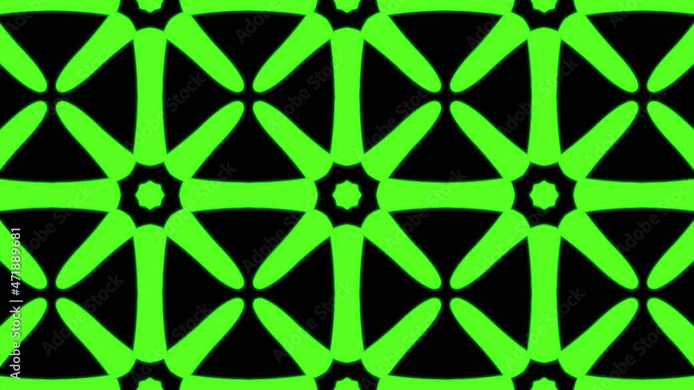 Poster abstract green geometric seamless pattern background. abstract stripes kaleidoscope loop. fast psych