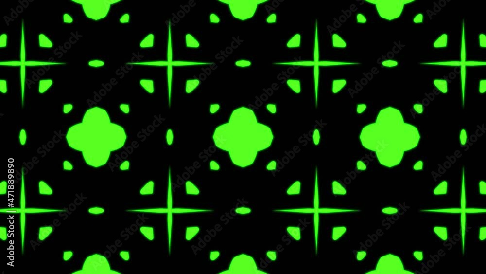 Poster abstract green geometric seamless pattern background. abstract stripes kaleidoscope loop. fast psych