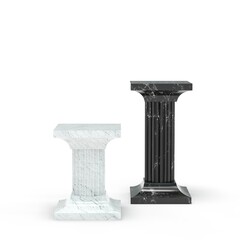 Obraz premium Colonnes en marbre noir et blanc pour présentation de produit - podium