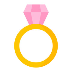 Gold ring with diamond. Wedding and valentine day concept.