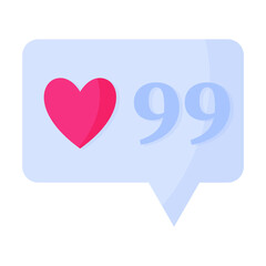 Talking bubble with a heart. Wedding and valentine day concept.